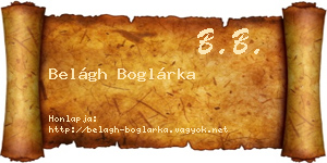 Belágh Boglárka névjegykártya